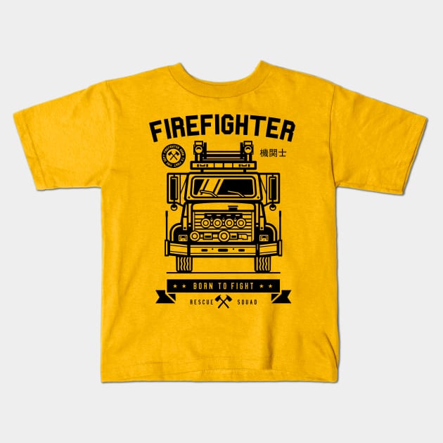 Here come our firefighters Kids T-Shirt by Superfunky